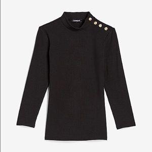 Express Button Mock Neck Top